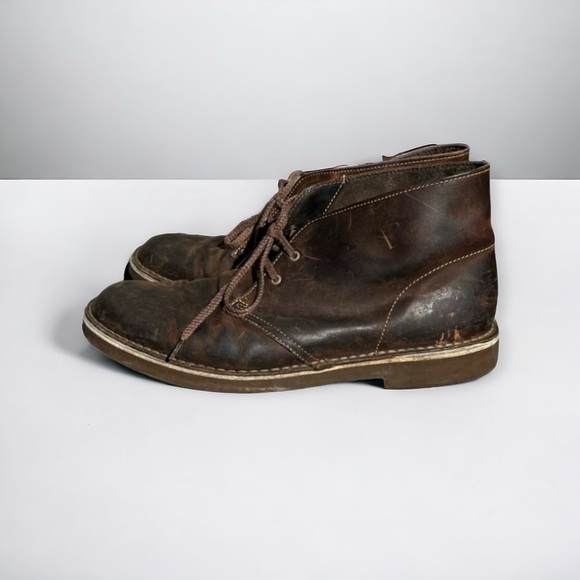 🌻Clarks Originals 100% Leather Brown Desert Chukka Boot Bootie Men's Size 10 - Picture 1 of 12